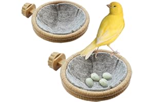FOIBURELY 2 Sets Bird Nest Canary Finch Parrot Nest with Felt（4.5 inches）