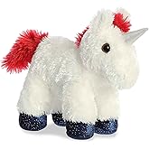 Aurora® Adorable Mini Flopsie™ Star Unicorn Stuffed Animal - Playful Ease - Timeless Companions - White 8 Inches
