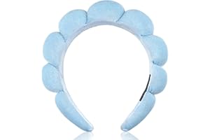 Ayesha Spa Headband for Women Sponge Headband for Washing Face Clouds Soft Hairband Makeup Headbands for Women Girls Shower Makeup Skincare (Blue)