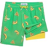 maamgic Boys Swim Trunks Compression Liner Stretch Teen Boy Swim Shorts Anti-Chafe Bathing Suits with Zipper Pocket