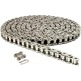 Jeremywell 41NP Nickel Plated Roller Chain 6 Feet with 1 Connecting Link, Heat Treated, Corrosion Resistant, Eliminates Stress Cracking, unwanted wear, and Easy Corrosion