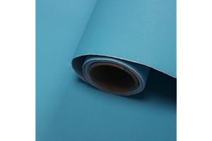 WADILE Peel and Stick Wallpaper 15.9in x 196.8in, Solid Color Contact Paper Waterproof, Vinyl Colored Wall Paper Self Adhesive, Textured Wallpaper Removable for Cabinets/Countertop,Lake Blue