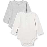 Amazon Essentials Unisex Babies' Long-Sleeve Henley Bodysuits