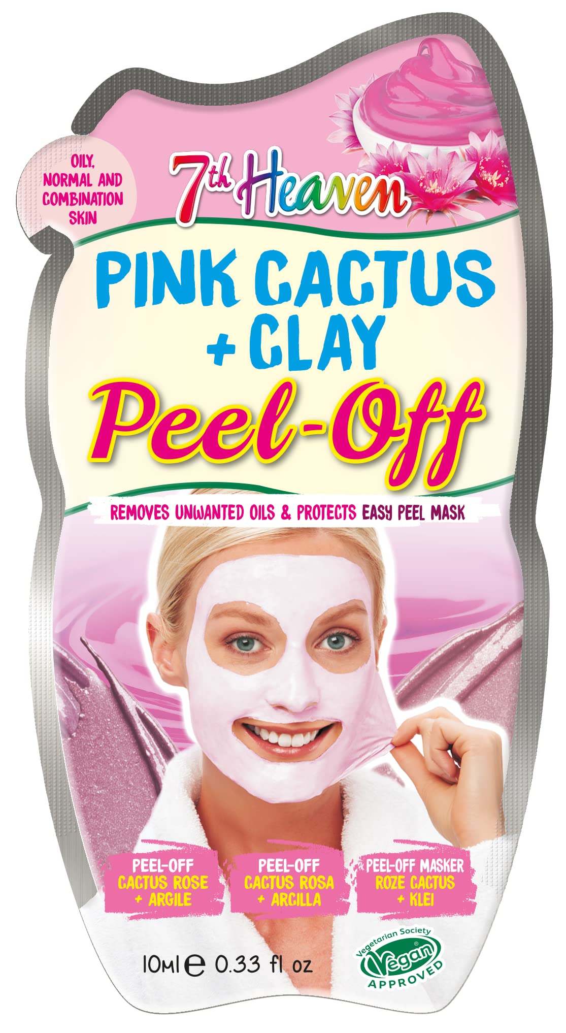 Montagne Jeunesse 7th Heaven Pink Cactus Clay Peel Off Sachet, 10 ml