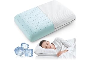 VOYERO Soft Memory Foam Pillow,Gel Pillow for Sleeping,Ventilated and Breathable Cooling Pillow,Oreiller Mousse Memoire,Oeko-