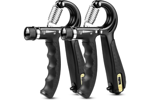 EPKAOZEY Hand Grip Strengthener, 2 Pack Grip Strength Trainer with Adjustable Resistance 11-132Lbs, Forearm Strengthener, Non