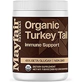 Turkey Tail Mushroom Powder - Organic Mushroom Powder For Immune Support Digestive Health & Immune Response Support Supplement - Hot Water Extracted, 45% Beta-Glucans - 7.10 oz (200 Servings)