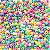 Matte Bright Pastel Mix Plastic Pony Beads, Made in The USA, 6 x 9mm, 700 Beads, Bulk Large Hole Beads for Jewelry Making, Banners, Concert Festival Bracelets, Necklaces, Art & Fashion
