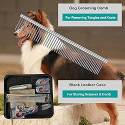 Elfirly Dog Grooming Scissors Set with Safety Round