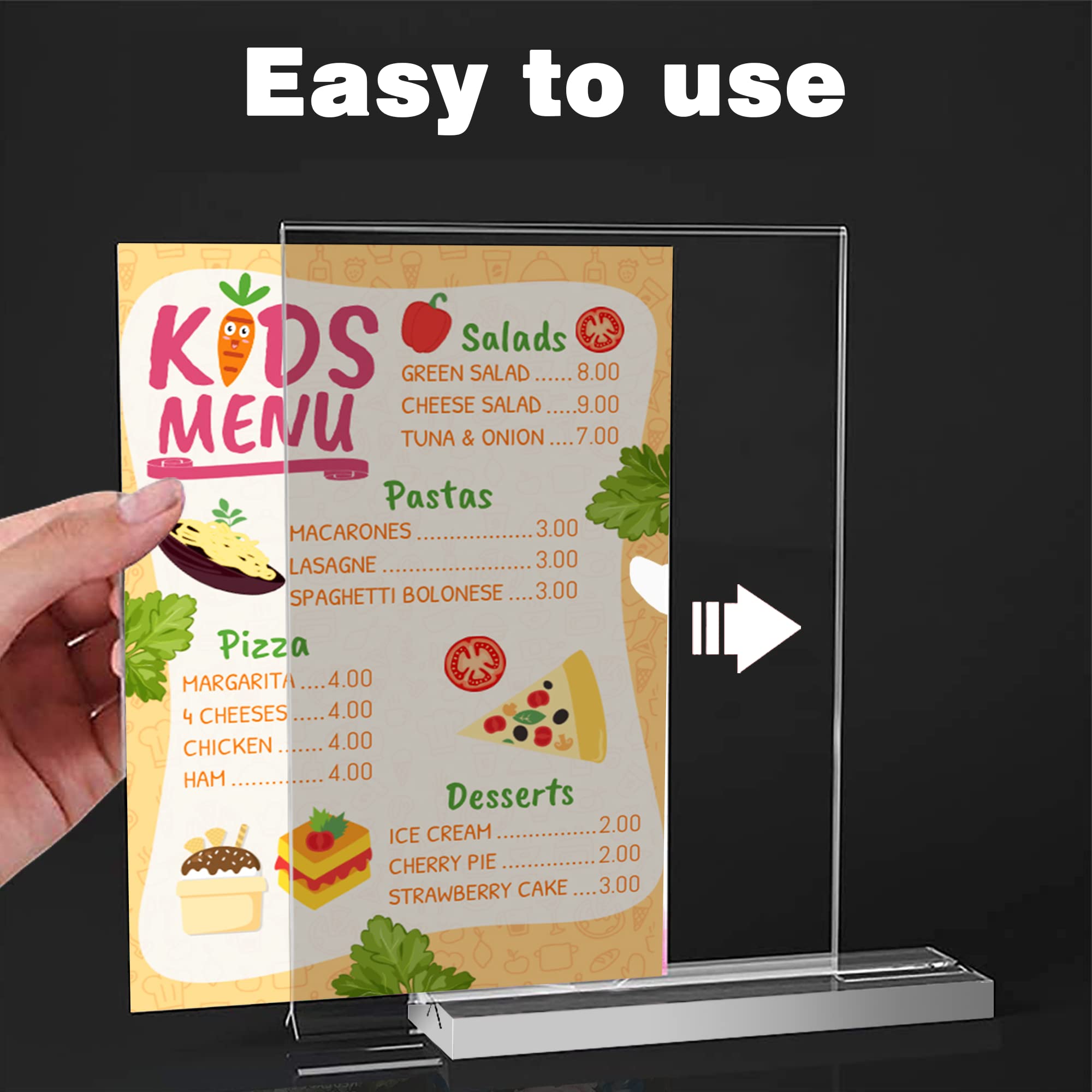 Acryl Aufsteller A5 - 2 Stück T-Ständer Mit Holzfuß Für Werbung & Infos