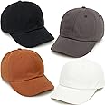 4-Piece Toddler Baseball Cap Set - Washed Cotton, Adjustable Caps for Boys & Girls