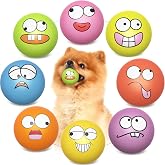 HDSX Squeaky Dog Toys Soft Latex Rubber Squeaky Dog Balls for Puppy Small Pet Dogs (8 Pack) (Round Balls)