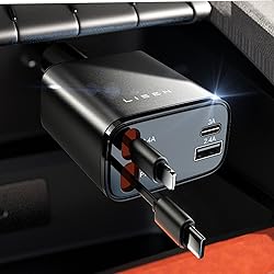LISEN Retractable Car Charger for iPhone 16 Pro