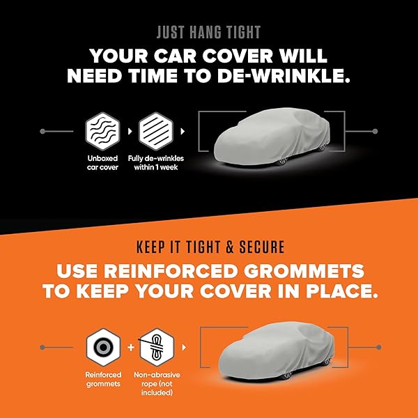 BUDGE LITE CAR COVER, INDOOR PROTECTION, BREATHABLE DUSTPROOF COVER, FITS MID-SIZE SEDANS UP TO 200 INCHES, GRAY, SIZE 3