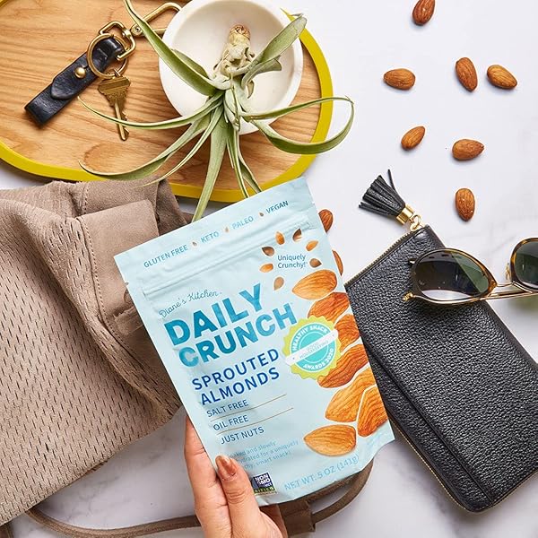 DAILY CRUNCH SPROUTED ALMONDS – 5 OUNCE BAGS (ORIGINAL SPROUTED, SINGLE BAG – 5 OUNCES)