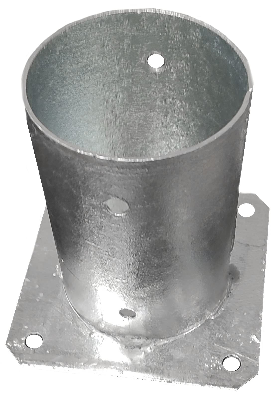 Round Fence Post Bolt Down Circular Bracket Heavy Duty Hot-Dip Galvanised Foot Base Support Pergola Size:Diameter: 100mm (4") Height: 150mm (6")