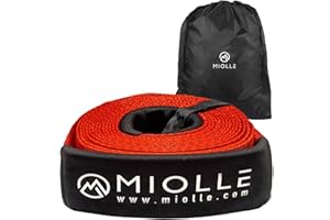 MiolleGear Tow Strap 3”x20’- 33400lbs MBS Recovery Strap Kit Includes: Tow Rope, Storage Case