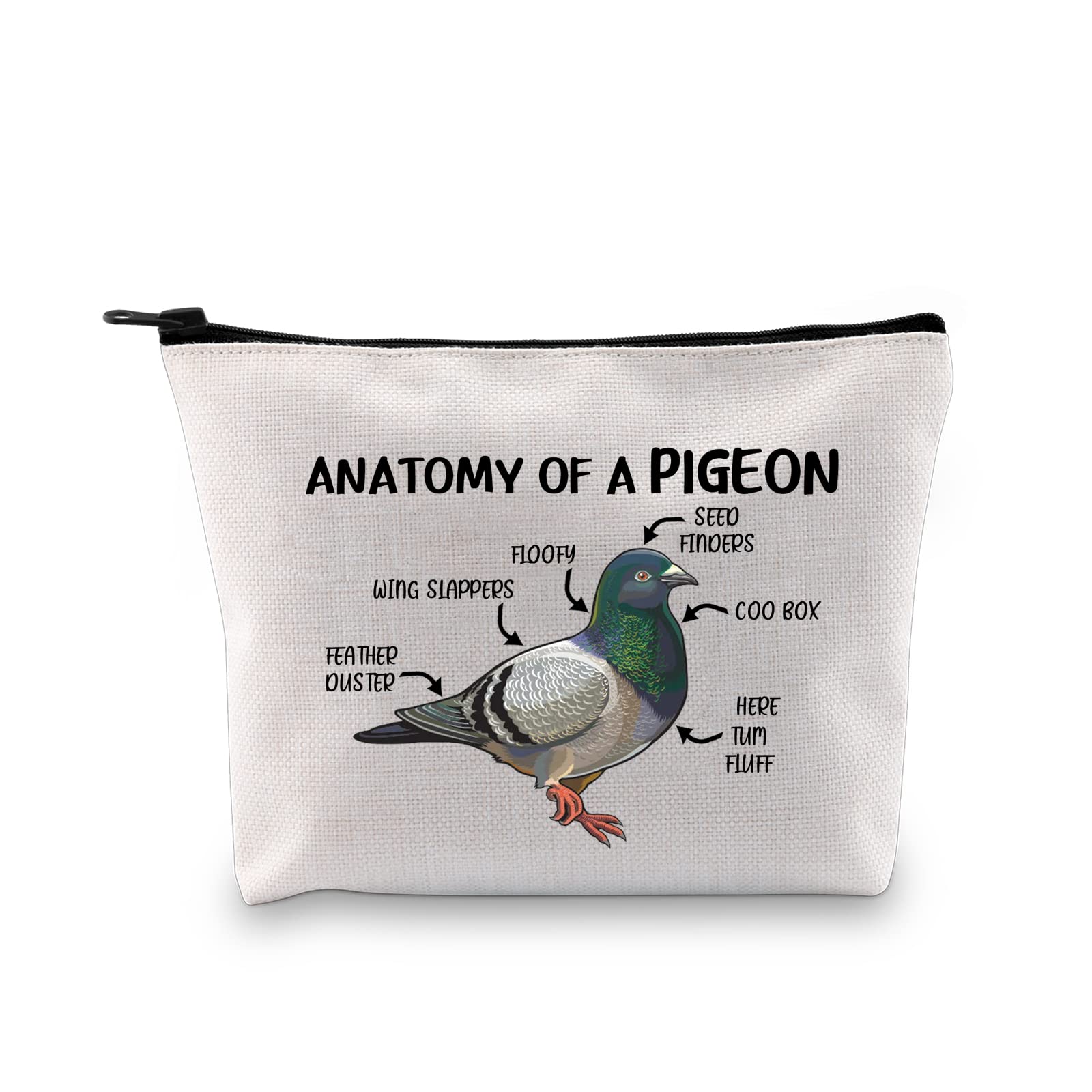 PYOUL Pigeon Lover Gift Anatomy of A Pigeon Makeup Bag Pigeon Owner Cosmetic Bag Bird Lover Gift Bird Watcher Zipper Travel Bag (A Pigeon B EU)