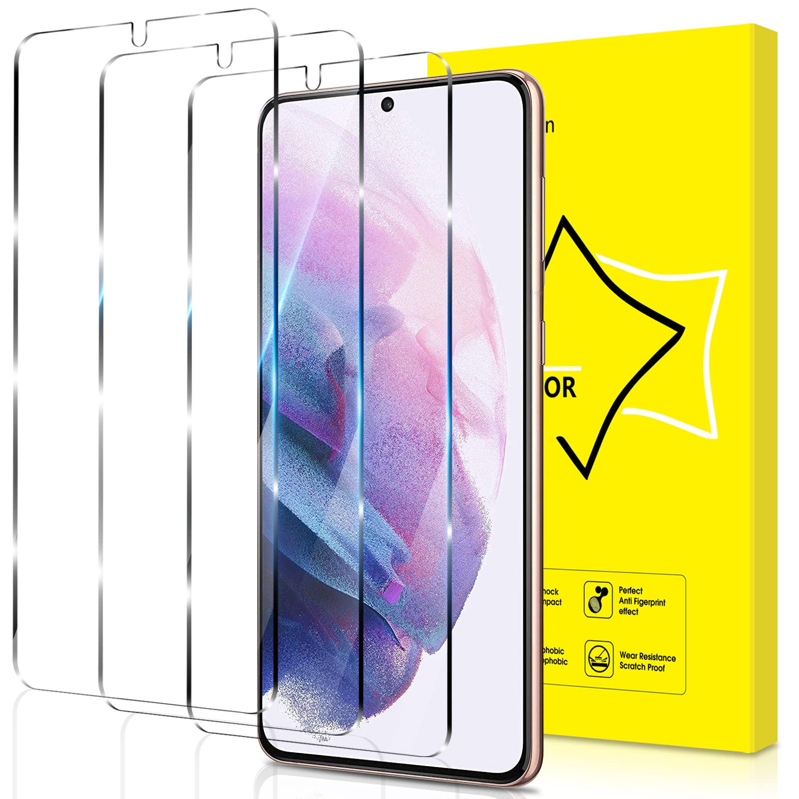 GiiYoon-3 PACK Screen Protector for Samsung Galaxy S21 Plus/ S21+ Tempered Glass [Easy Installation] [Round Edge] [Scratch Resistant] [9H Hardness] Protective Film — image 1