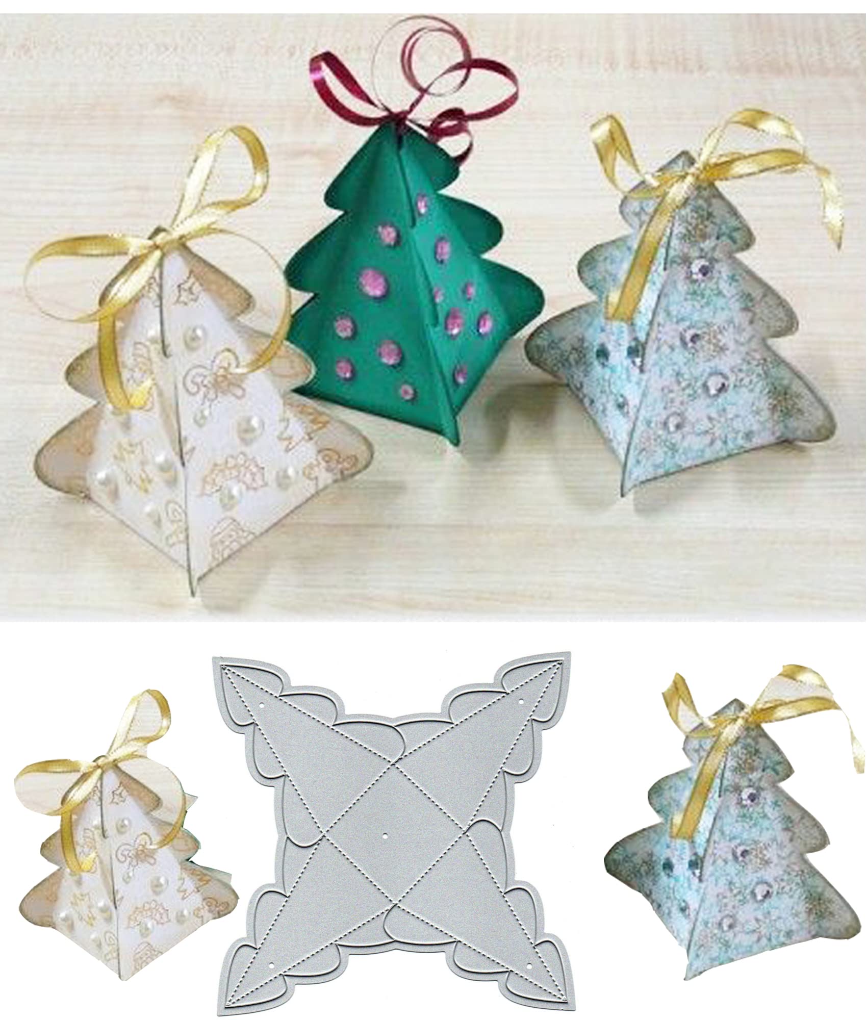 Christmas Candy Box Metal Die Cuts,Christmas Suger Box Cutting Dies Cut Stencils DIY Scrapbooking Album Decorative Embossing Paper Dies Festival Card Making
