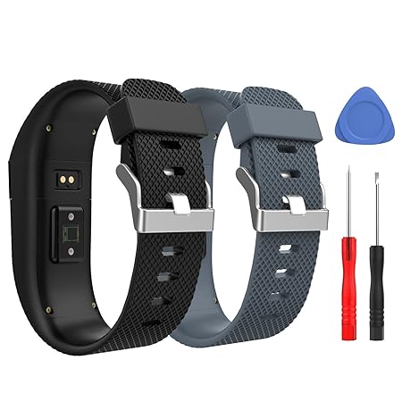 MoKo für Fitbit Charge HR Armband, [2 St.] TPE Replacement Uhrenarmband Sportarmband Band Erstatzband für Fitbit Aktivitätstr