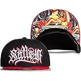 Sullen Men's Hey Ruca Graphic Tattoo Lifestyle Adjustable Flatbill Snapback Hat Black