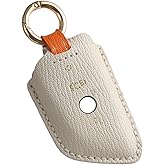 Hontumax Premium Leather Key Fob Cover Case for BMW 1 3 4 5 7 Series X1 X3 X4 X5 X6 X7 330i 530i 540i 730i 2018-2023 Key Holder Accessories (White)
