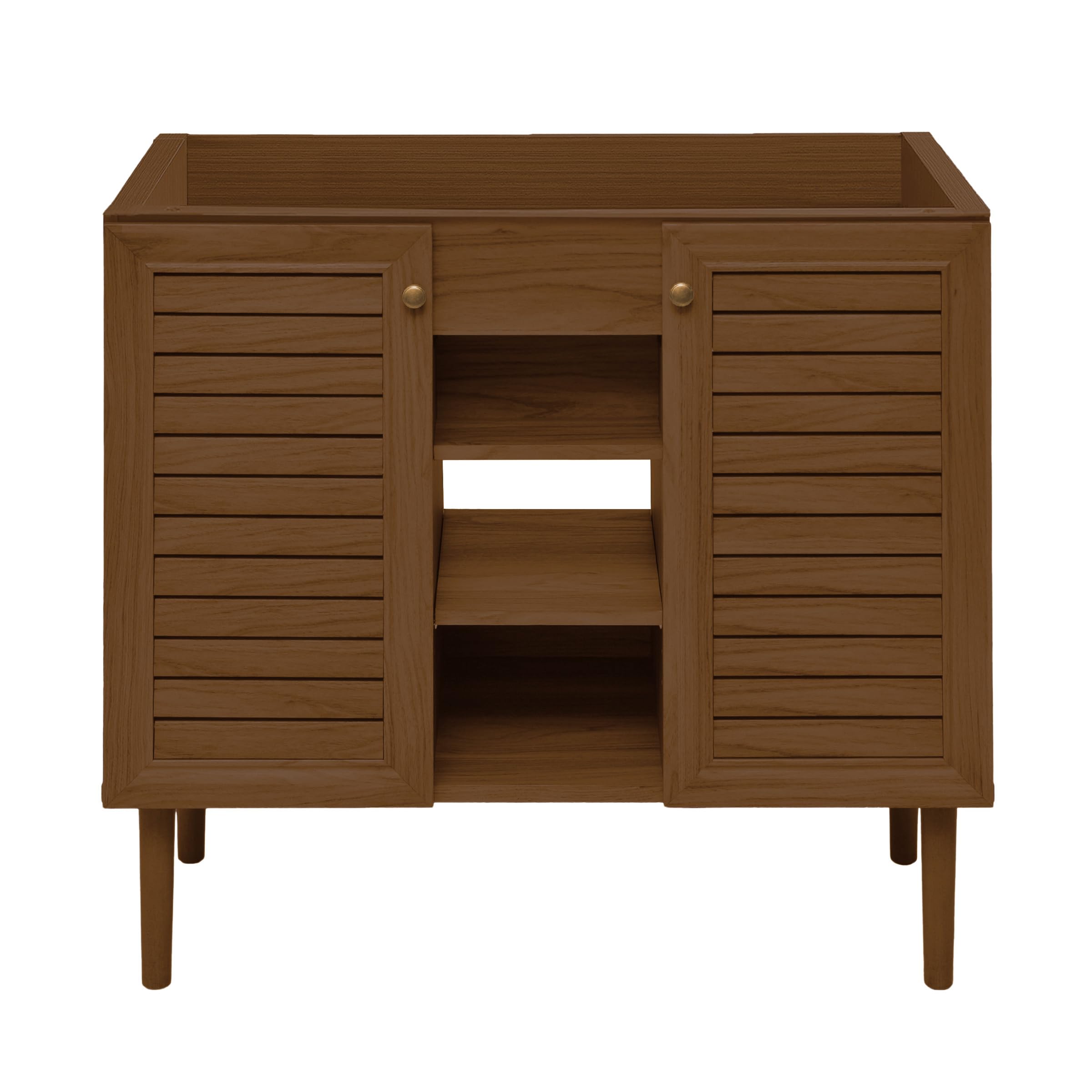 Photo 1 of Swiss Madison Bron 36" Freestanding Bathroom Vanity Cabinet Without Top in Brown Oak