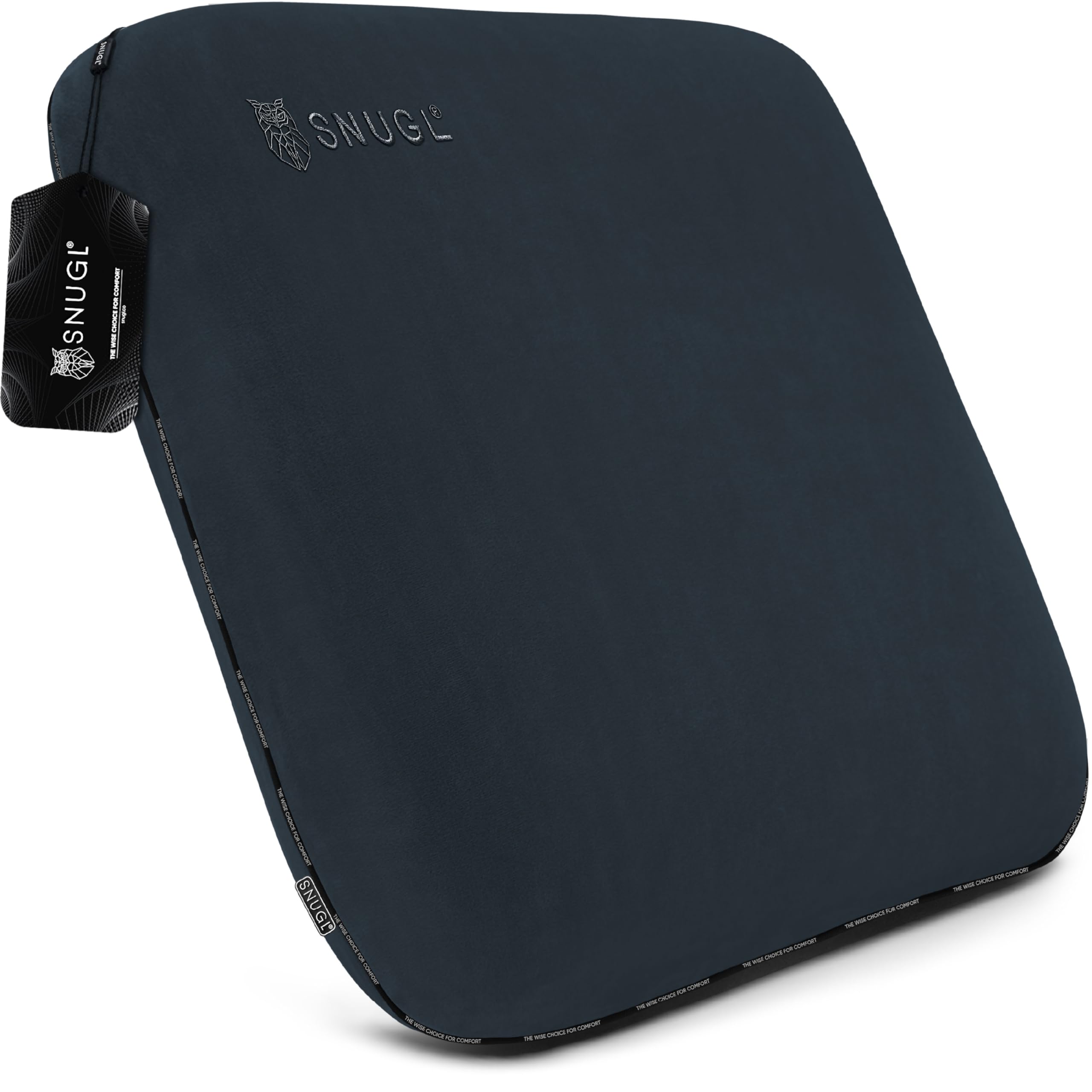 SNUGL Sofa Cushions 45cm x 45cm – Cushions with Covers Included – Memory Foam Sofa Pillows – Velvet Cushion – Hypoallergenic Washable Cover (Dark Grey – 1 Cushion)