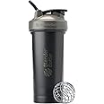 BlenderBottle Classic V2 Shaker Bottle Perfect for Protein Shakes and Pre Workout, 28-Ounce, Grey/Black, Black Shadow