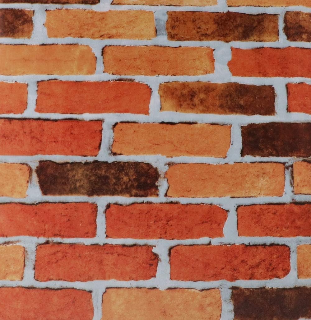 Abyssaly Red Brick Contact Paper Easy to Splicing 3D Thicken Self