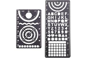CRAFTYMELODY 2Pcs Metal Journal Stencils Reusable 201 Stainless Steel Metal Journal Stencil Template Rectangle Drawing Stenci