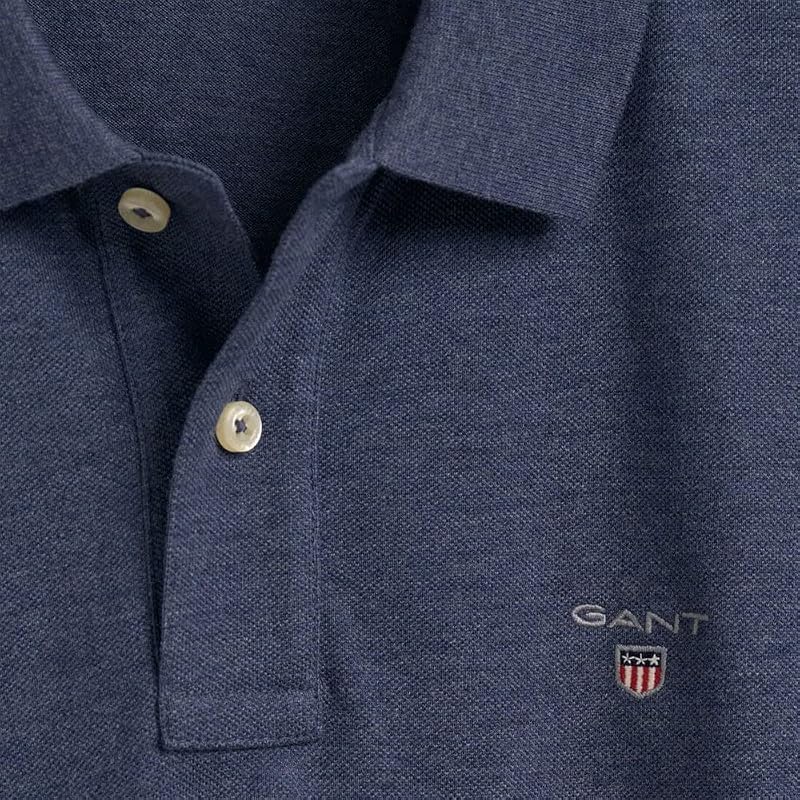 Reg Shield SS Piqué Polo para homens, Dark Jeansblue Melange., XL