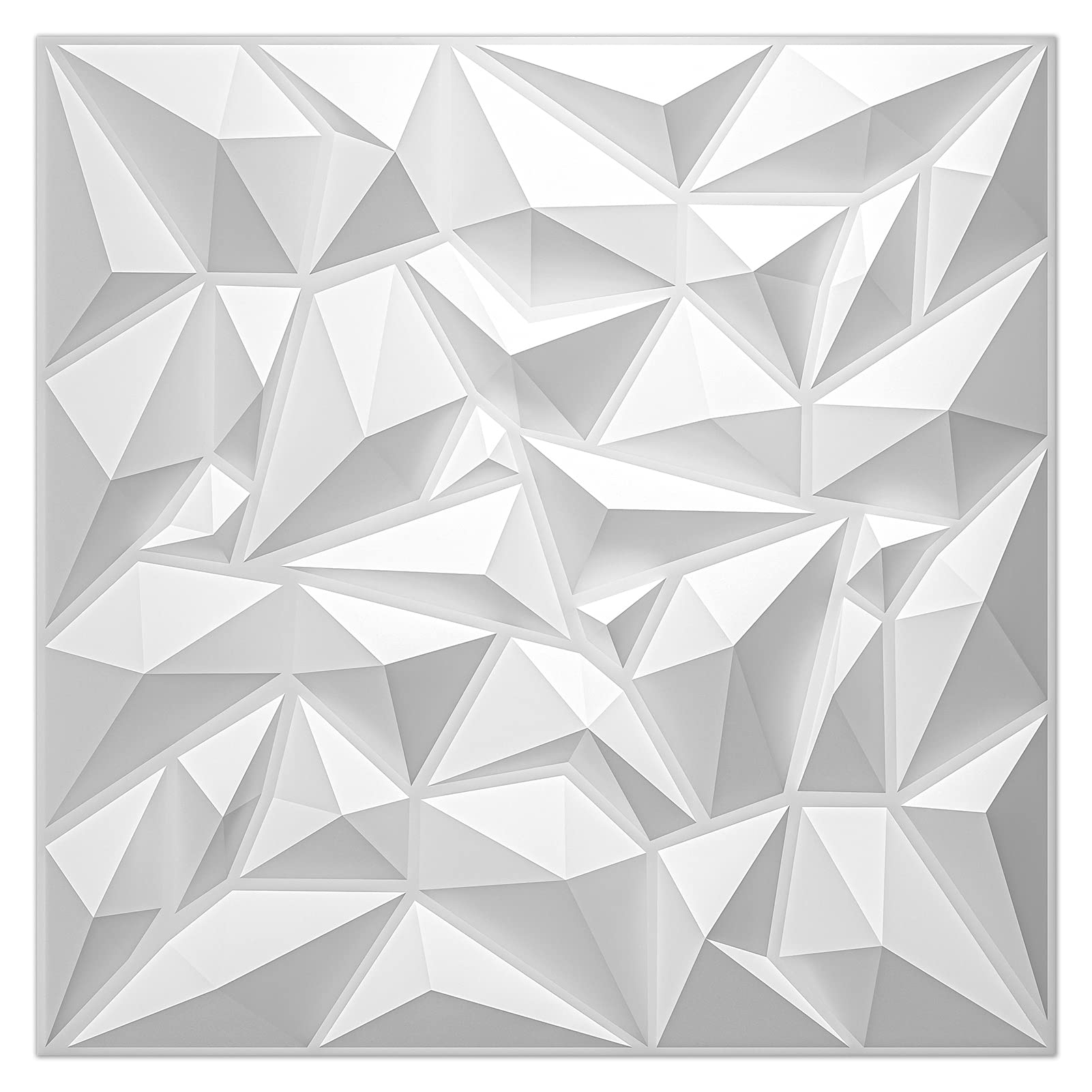 Photo 1 of Art3d 19.7" x 19.7" (Pack Of 12) Wall Panel Diamond, White