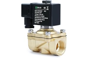 U.S. Solid 3/4" Brass Solenoid Valve -110V 120V AC, Normally Closed, 145 PSI Electric Valve for Water, Air, Diesel