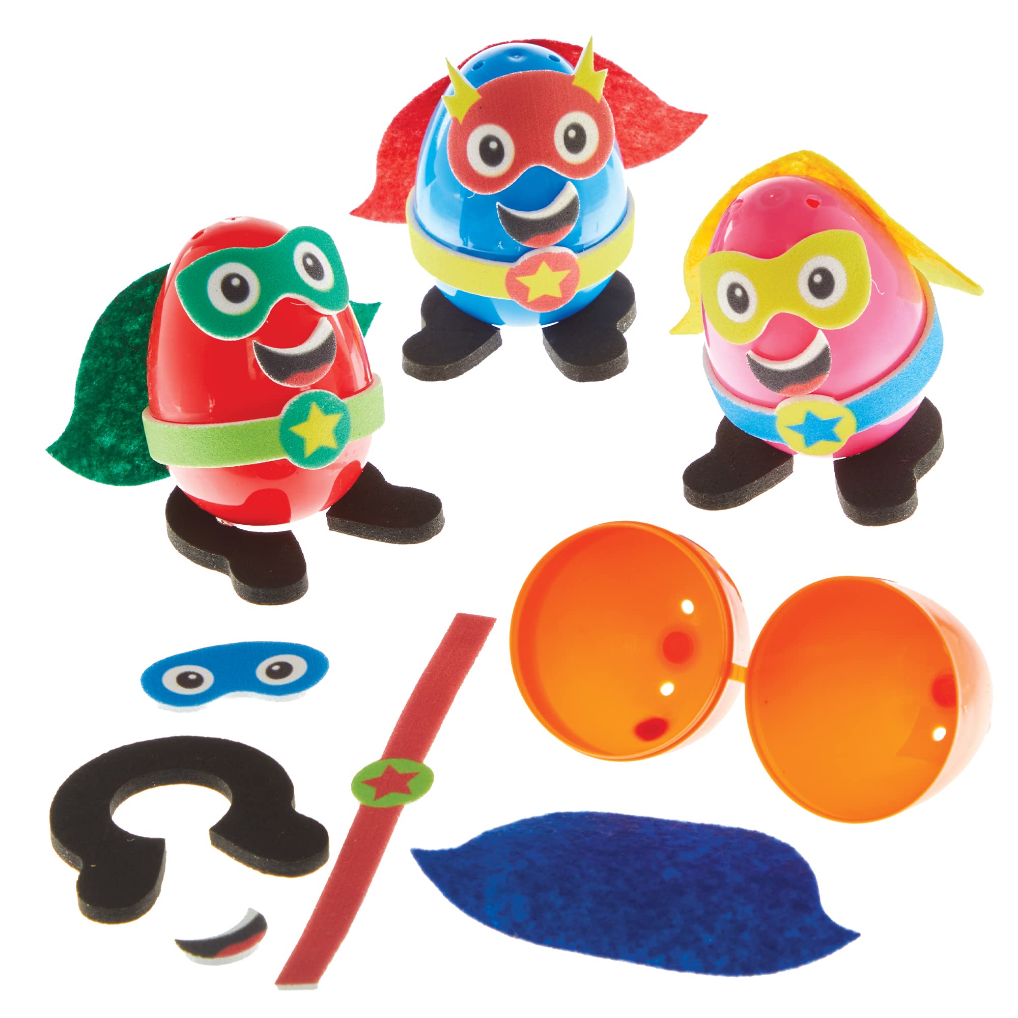 Baker Ross FX527 Star Hero Egg Kits - Pack of 8, Egg Arts and Craft Kits for Kids