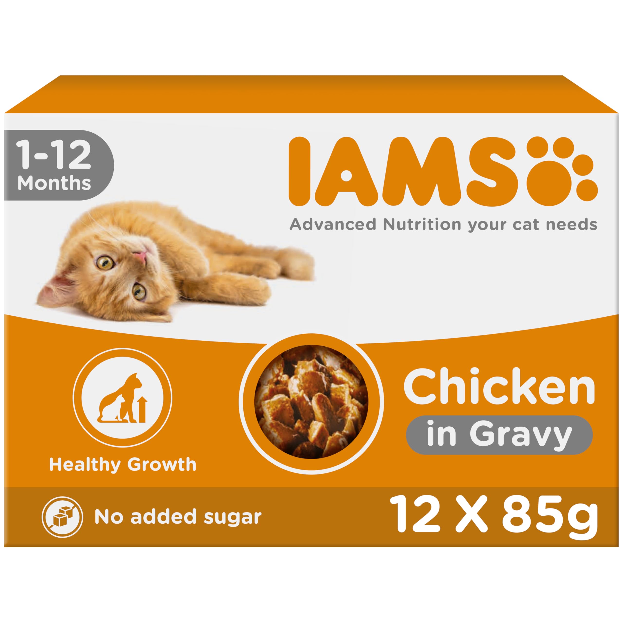 IAMS Kitten Wet Cat Food Chicken in Gravy 12 x 85g