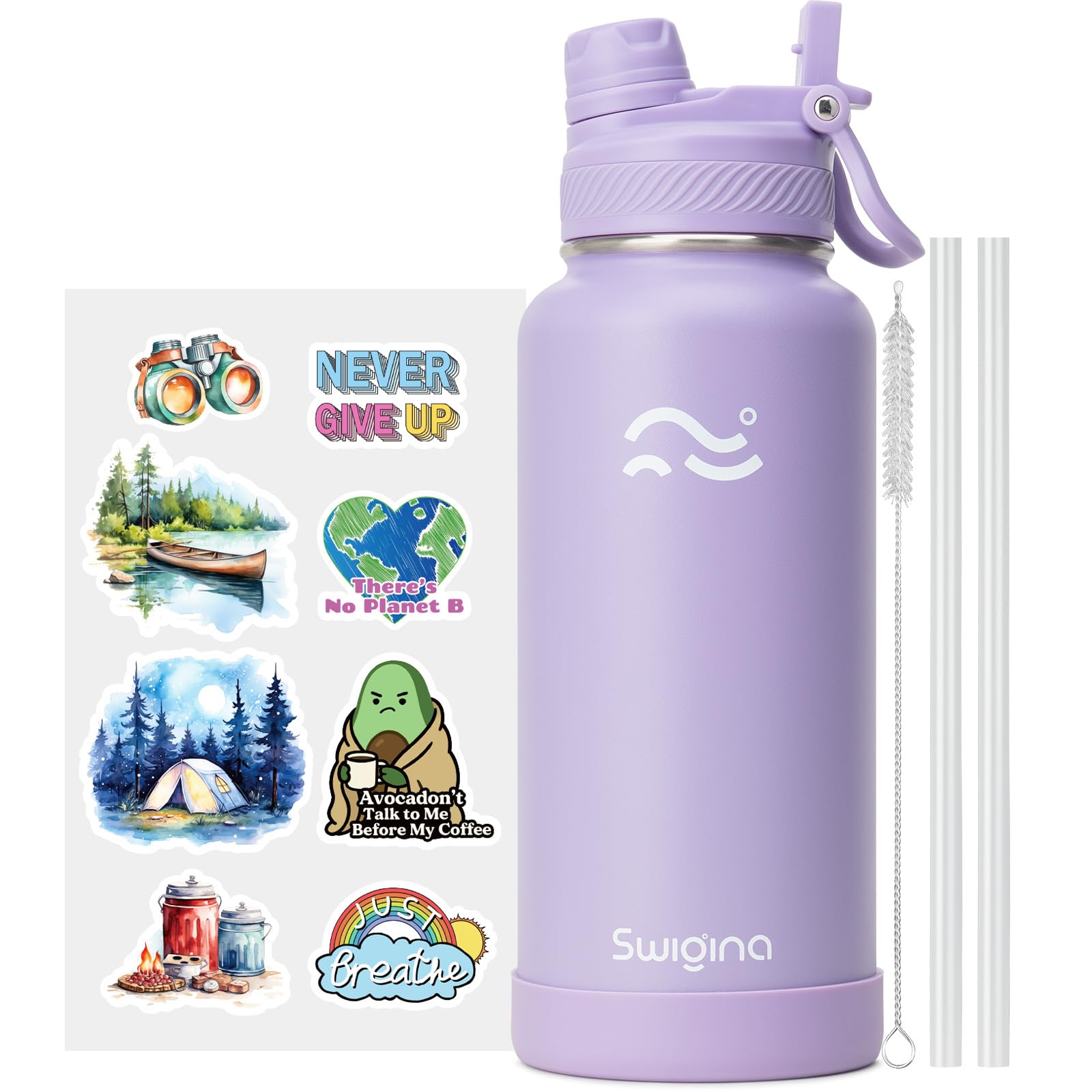 Swigina [2-IN-1 LID] Insulated Water Bottle with