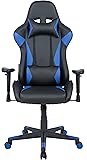 AmazonBasics Gaming Chair - Racing Style Seat with Headrest and Firm Lumbar Support, Easy Assembly - Blue