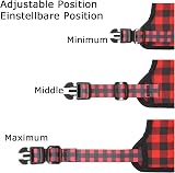 HEELE Reflective Dog Harness with Handle, 2 Metal Rings, Checkered Red, L view 6