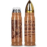 RHONGE Hunting Gifts For Men, Gun Deer American Flag Cup, Hunt Shooters Bullet Tumbler With Lid 17 Oz, Deer Hunting Gear For Men, Birthday Christmas Gifts, Christmas Travel Coffee Tumbler
