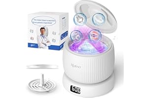AFANSO Ultrasonic Retainer Cleaner, 50kHz Retainer Cleaner Machine for Dentures, Aligners, Mouth Guards, Braces, Jewelry, 4 Modes Digital Ultrasonic Cleaners with Removable Base and Top Cover