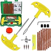 33Pcs Tire Repair Kit, Heavy Duty Tire Plug Kit，Universal Tire Repair Tools to Fix Punctures and Plug Flats Patch Kit for Car