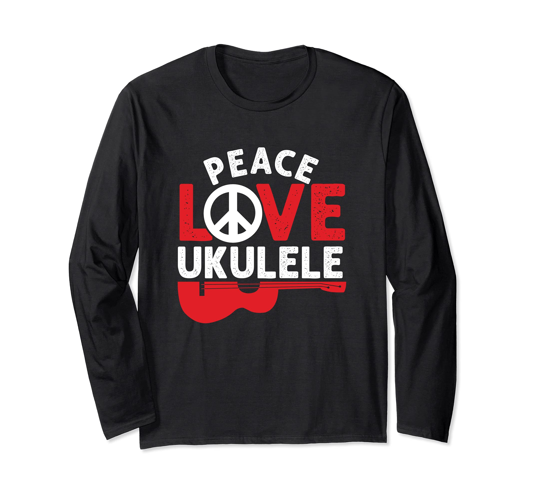 Peace Love Ukulele Hawaiian Acoustic Hawaii Guitar Uke Long Sleeve T-Shirt
