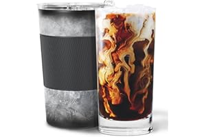 Signice Upgraded Iced Coffee Beverage Chiller - Patented Anti-Crack Instant Drink Cooler Stainless Steel Cooling Cup for Wine Spirits Juice, Ready in 90 Seconds, Coffee Lovers Gifts, 12.5 oz (Black)