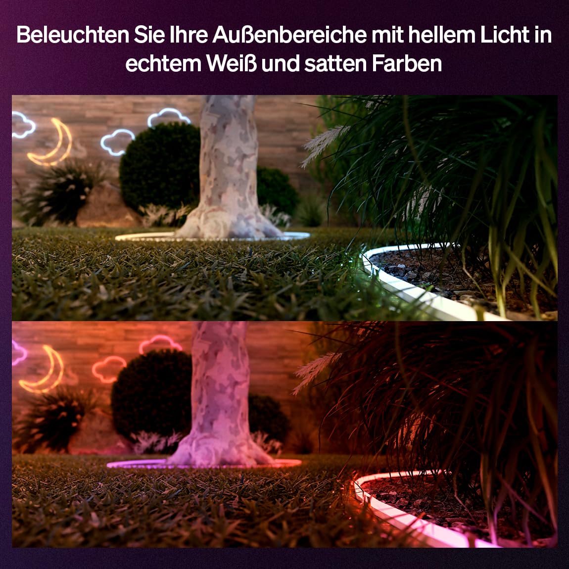 Hue Neon Outdoor 10-Meter Mehrfarbiger LED Streifen, 1100lm Lichtband, farbiges Ambientelicht, Flexible Außenbeleuchtung, Chromasync™-Farbmischung, wetterfest, Niederspannung, App- und Sprachsteuerung 3