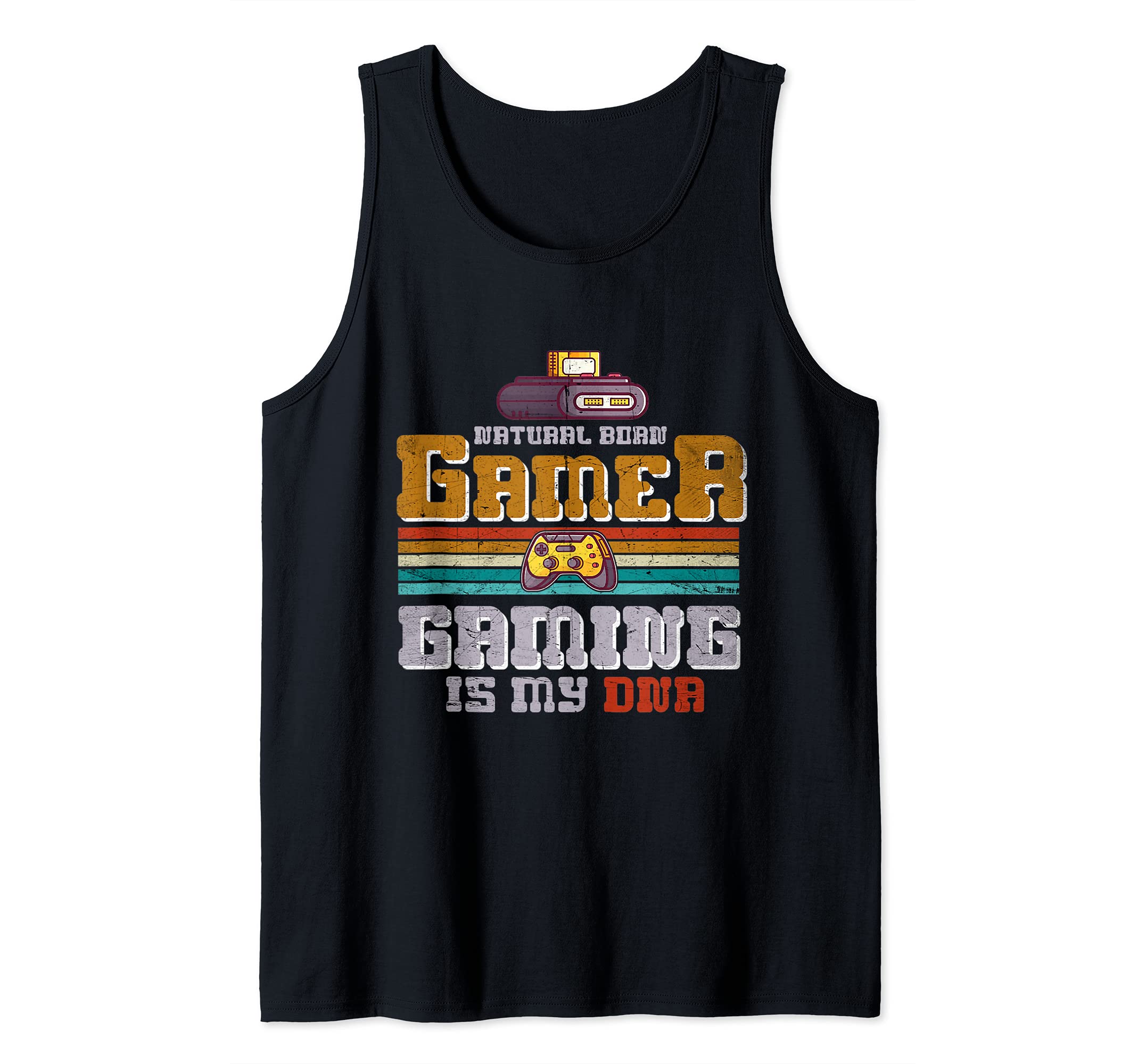 Natural Born Gamer Gaming Is My Dna Arcade Game Over Games Tank Top