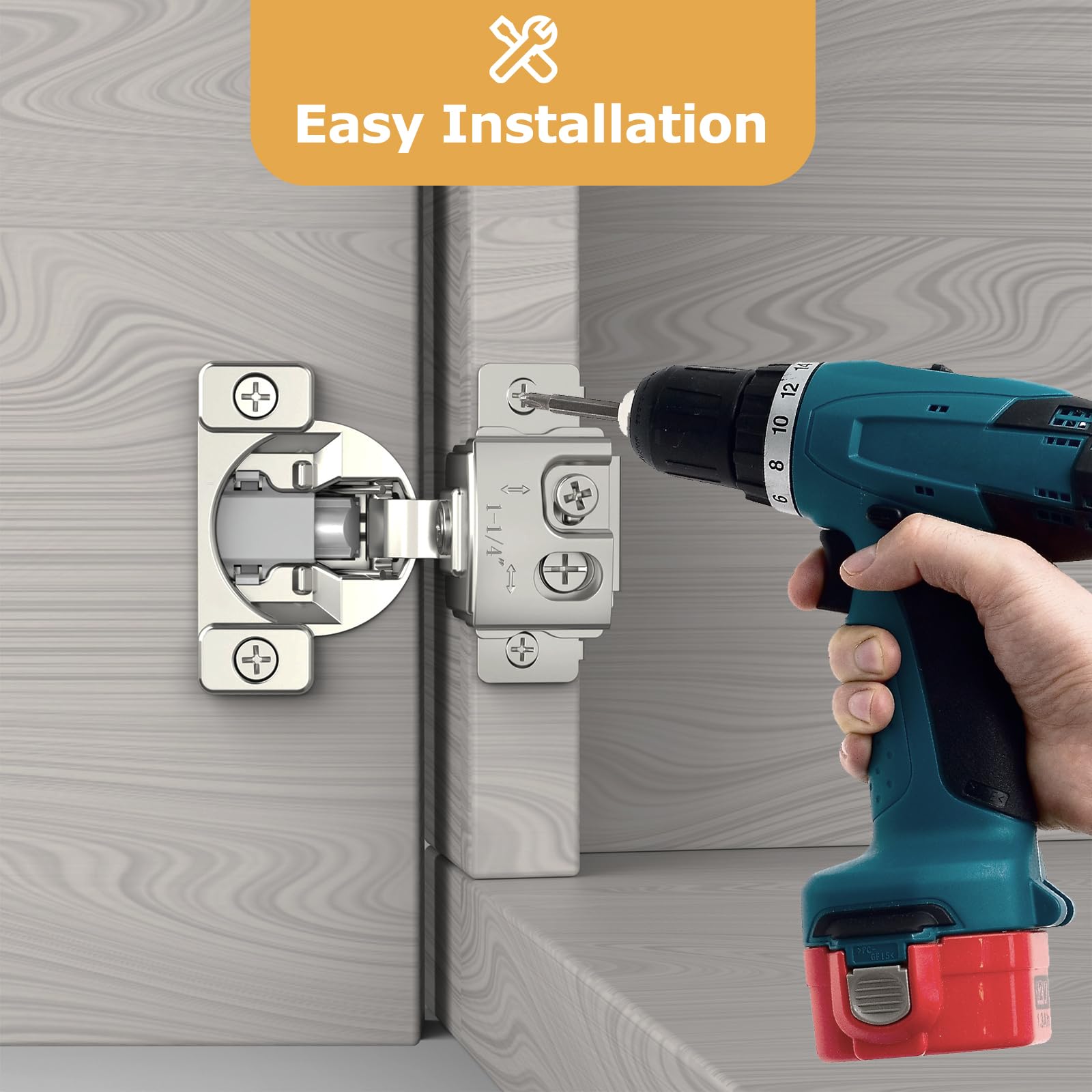 Furniware 10 Pieces 1-1/4 in Overlay Soft Close