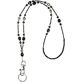 Hidden Hollow Beads Super Slim Women's Beaded Lanyard 34" Made in USA Keys ID Card Badge Holder Teacher Keys Cruise Phone