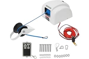 Poggyyi Electric Anchor Winch, 45 LBS Electric Anchor Winch for Boat 12 Volt Motor Towing Winches Boat Winch with Wireless Remote Control and 100FT Anchor Rope, Rope Strength 700 LBS